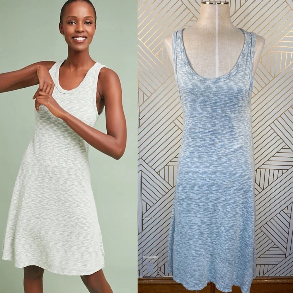 Anthropologie Sol Angeles Space-Dyed Dress Tank Sleeveless Green Size Small